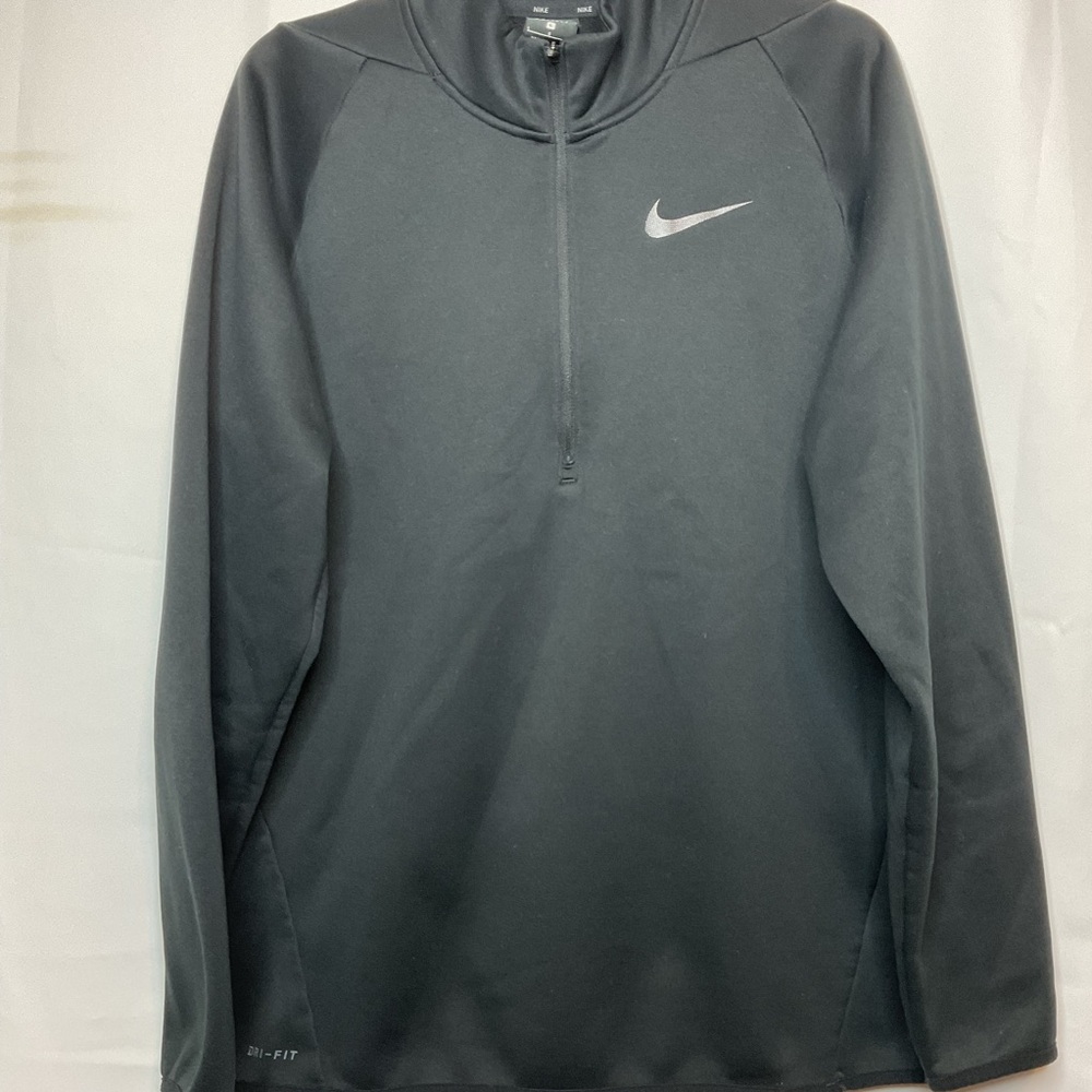 Black Nike 3/4 zip long sleeve pullover mens large - Picture 2 of 6